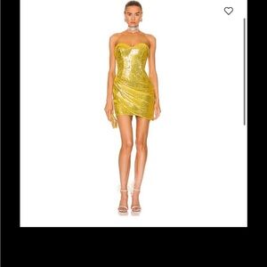 Area draped Mini gold sequined dress worn once size 2
